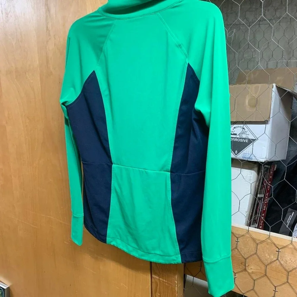 WOMENS DARK GREEN & blue Lou and Grey size medium zip up jacket RUNNING JACKET